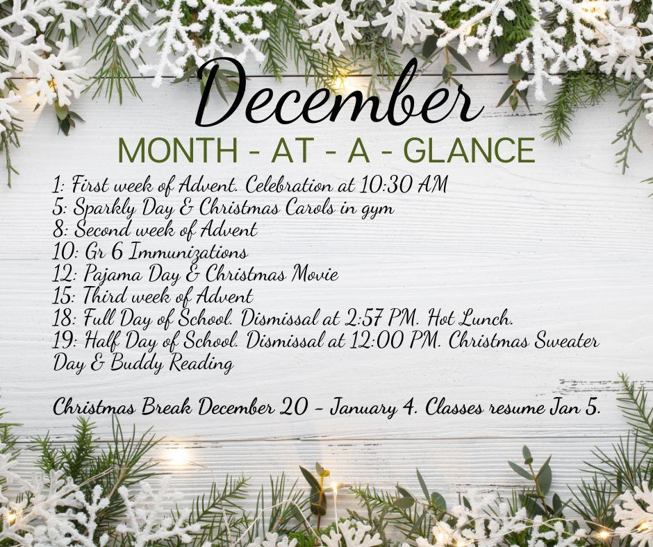 December Month at a Glance 2025